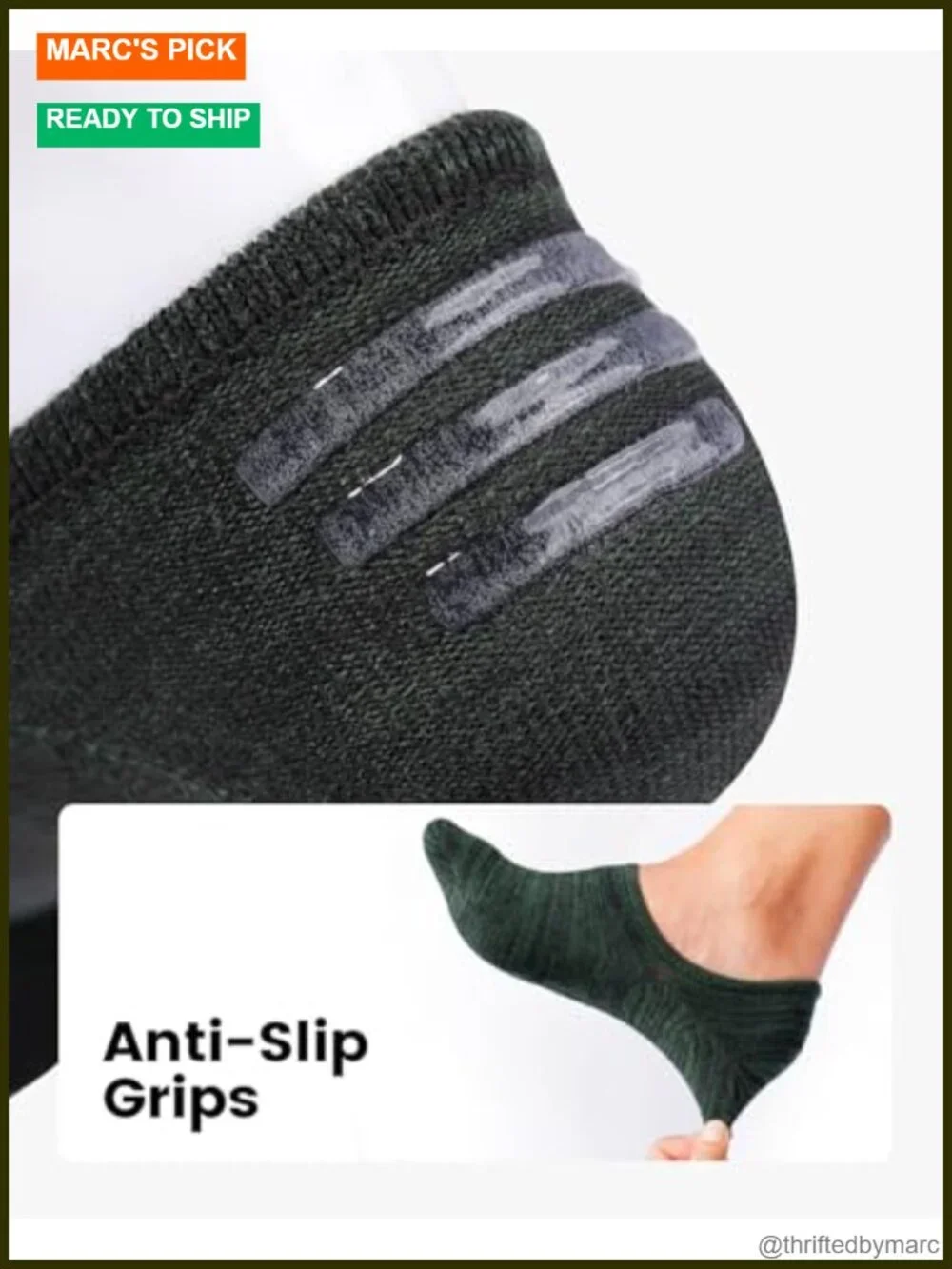 No Show Socks Men Low Cut Ankle Short Athletic Socks Non-Slip Grip 8 Pairs
